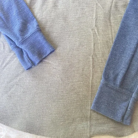 Men's American Eagle Sz Medium Long Sleeve Athletic Fit Waffle Knit Shirt Grey - Picture 3 of 9